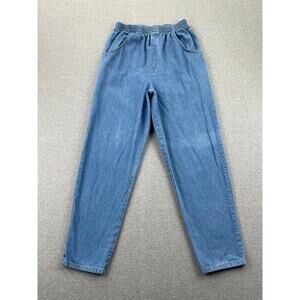 VTG Cabin Creek High Rise Pull-On Mom Jeans Womens 10 Blue Elastic Waist 90s y2k